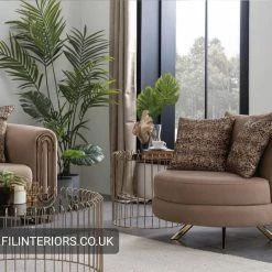 Furniture Imports LTD ELMIRA TUB CHAIR IN PLUSH VELVET - CHOOSE COMBINATION DUBAI SOFA CHAIRS