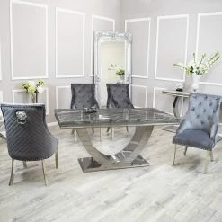 Furnish365 Arial Dining Table With Majestic Dining Chairs