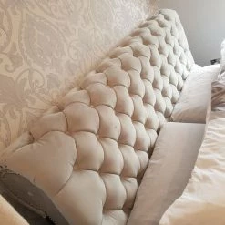 Furniture Imports LTD DICAPRIO SLEIGH BED PLUSH VELVET BED COLLECTION