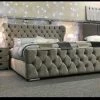 Furniture Imports LTD SALE ITEMS Oxford 4ft Small Double Divan Storage Ottoman Grey Plush Velvet Bed