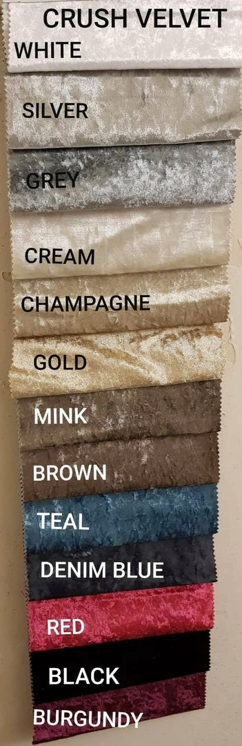 BESPOKEZ ALL SAMPLE FABRICS BEDFRAME SAMPLE - Crushed Velvet Bed Samples