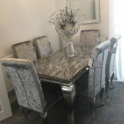 FIL Imperial Round Marble/Glass Dining Set