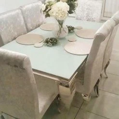 FIL Imperial Round Marble/Glass Dining Set