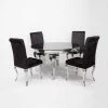 FIL Imperial Round Marble/Glass Dining Set