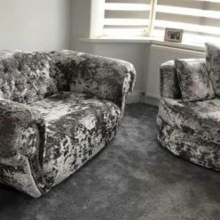 Velvetsofa FABRAGE LUSTRO CRUSHED VELVET SOFA RANGE SOFAS