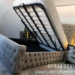 Furniture Imports LTD BED COLLECTION ARIANNA PREMIER VELVET STORAGE OTTOMAN BED