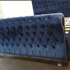 Furniture Imports LTD DICAPRIO SLEIGH BED PLUSH VELVET BED COLLECTION