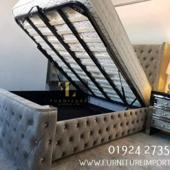 Furniture Imports LTD BED COLLECTION ARIANNA PREMIER VELVET STORAGE OTTOMAN BED