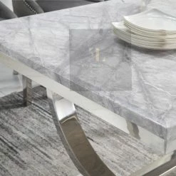 Furniture Imports LTD Valentino Arianna Grey Marble Dining Table Set