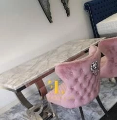 Furniture Imports LTD Valentino Arianna Grey Marble Dining Table Set