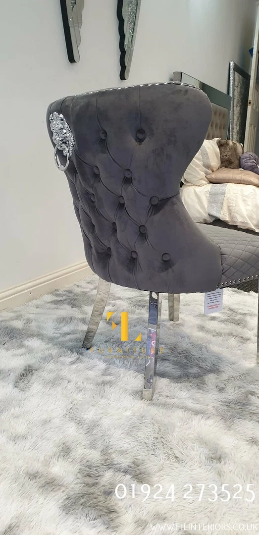 Furniture Imports LTD Valentino Arianna Grey Marble Dining Table Set