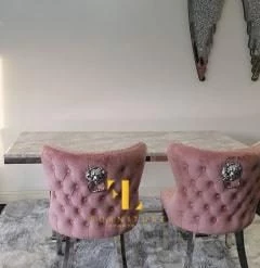 Furniture Imports LTD Valentino Arianna Grey Marble Dining Table Set