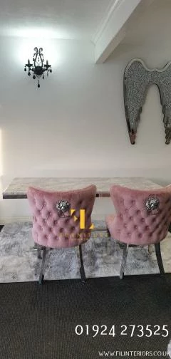 Furniture Imports LTD Valentino Arianna Grey Marble Dining Table Set