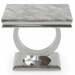 Furniture Imports LTD END TABLE Arianna Grey Marble Lamp Table