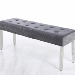 ASR INTERIOR Majestic Dining Table Bench - Chrome Legs - Matches With Majestic Range OTTOMAN BOXES