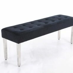 ASR INTERIOR Majestic Dining Table Bench - Chrome Legs - Matches With Majestic Range OTTOMAN BOXES