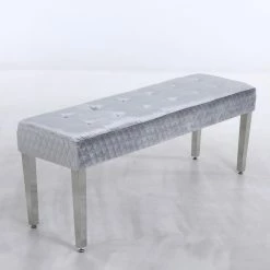 ASR INTERIOR Majestic Dining Table Bench - Chrome Legs - Matches With Majestic Range OTTOMAN BOXES