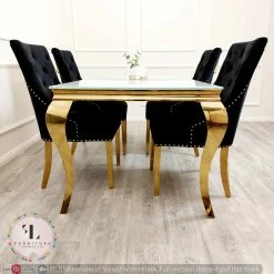 Furniture Imports LTD Majestic Gold Dining Chair With Lion Knocker & Quilted Back DINING CHAIRS