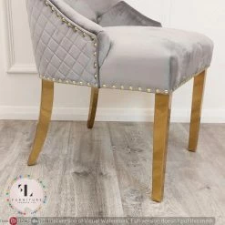 Furniture Imports LTD Majestic Gold Dining Chair With Lion Knocker & Quilted Back DINING CHAIRS