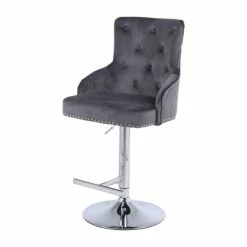 ASR INTERIOR LUXURY BARSTOOLS Majestic Luxury Barstool Round Knocker Back Adjustable Height