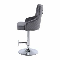 ASR INTERIOR LUXURY BARSTOOLS Majestic Luxury Barstool Round Knocker Back Adjustable Height