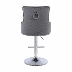 ASR INTERIOR LUXURY BARSTOOLS Majestic Luxury Barstool Round Knocker Back Adjustable Height