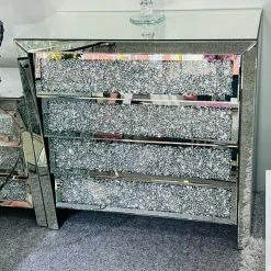 ASR INTERIOR Crushed Diamond Chest Of Drawer