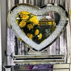 ASR INTERIOR Crushed Diamond LED Heart Dresser Mirror SALE ITEMS
