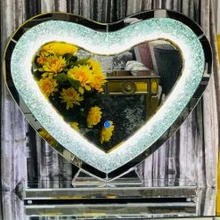 ASR INTERIOR Crushed Diamond LED Heart Dresser Mirror SALE ITEMS
