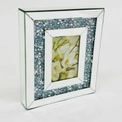 ASR INTERIOR MIRRORED FURNITURE Crushed Large Photo Frame