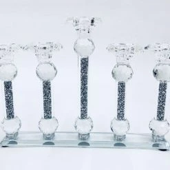 ASR INTERIOR HOUSE HOLD ORNAMENTS + STATUES Crystal Crushed Candle Holder