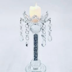 ASR INTERIOR Crystal Crushed Candle Holder Large CANDLE HOLDERS