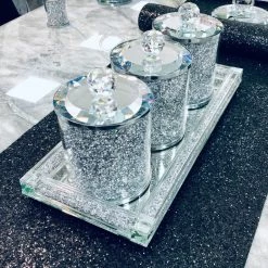 ASR INTERIOR HOUSE HOLD ORNAMENTS + STATUES Crystal Tea, Coffee, Sugar Tray