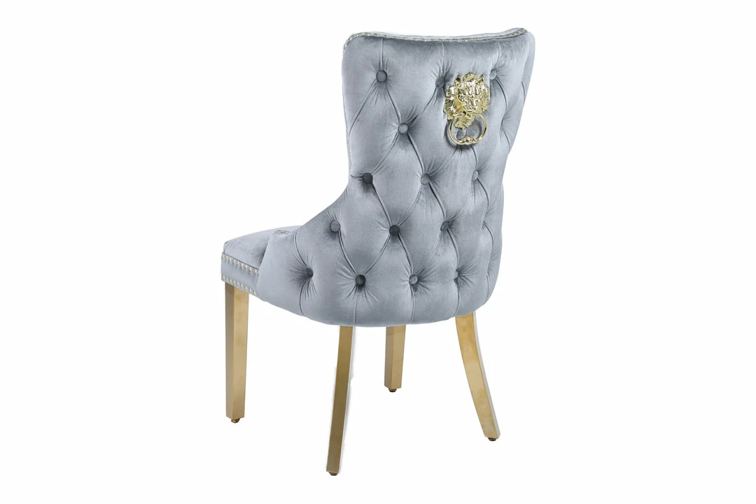 Furniture Imports LTD Victoria Grey & Gold Dining Chair