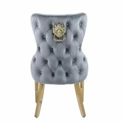 Furniture Imports LTD Victoria Grey & Gold Dining Chair