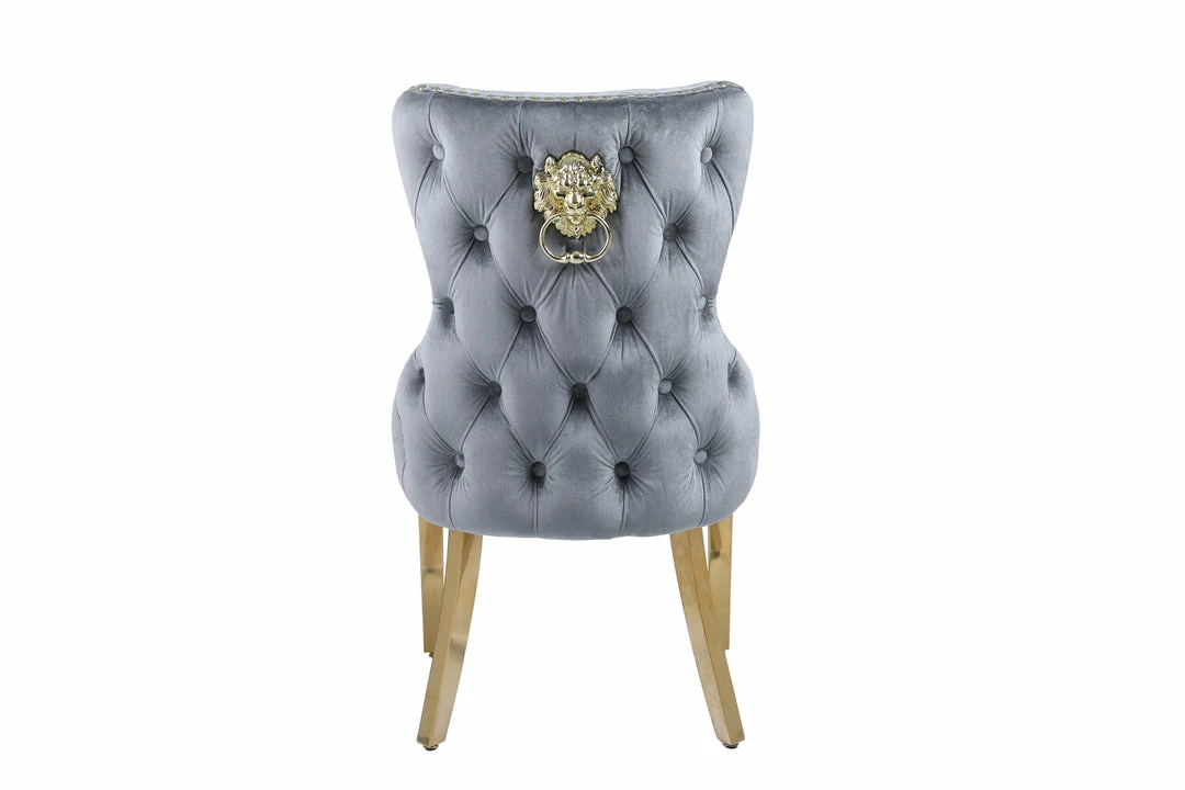 Furniture Imports LTD Victoria Grey & Gold Dining Chair