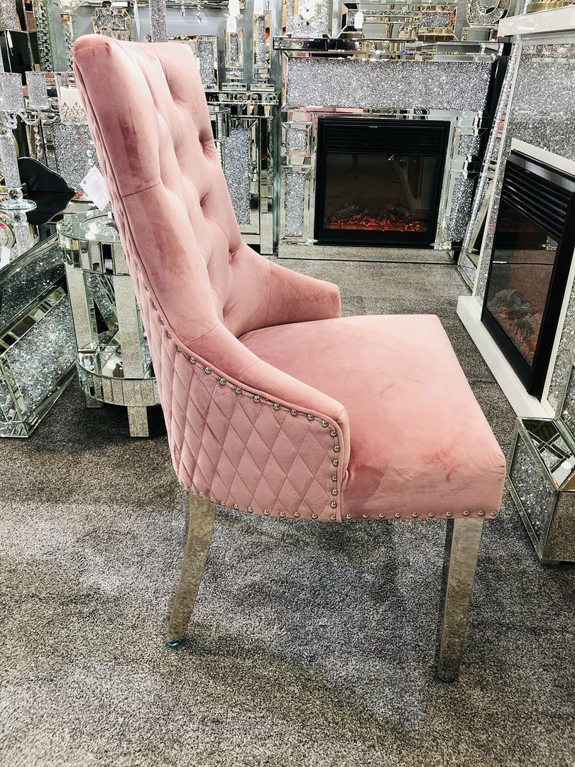 FIL Ashley Round Marble Dining Table + Majestic Velvet Dining Chair ALL DINING TABLE SET