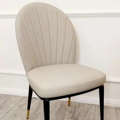 Furniture Imports LTD DINING CHAIRS Etta Light Grey Leather Dining Chair