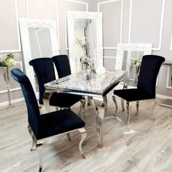 FIL ALL DINING TABLE SET Imperial Dining Set Plus Crushed Velvet & Velvet Dining Chairs