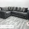 Furniture Imports LTD ASHTON 9FT X 6FT PREMIUM MONACO STEEL FRENCH VELVET SOFA RANGE
