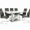 ASR INTERIOR Georgia Dining Table + 6 Berlin Chairs (Marble Effect)