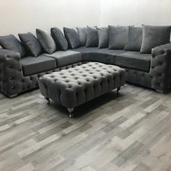 Furniture Imports LTD Stella Chesterfield Footstool Plush Velvet