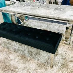 ASR INTERIOR Majestic Dining Table Bench - Chrome Legs - Matches With Majestic Range OTTOMAN BOXES