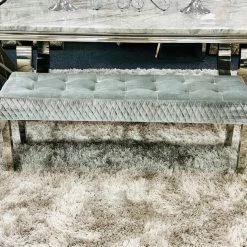 ASR INTERIOR Majestic Dining Table Bench - Chrome Legs - Matches With Majestic Range OTTOMAN BOXES