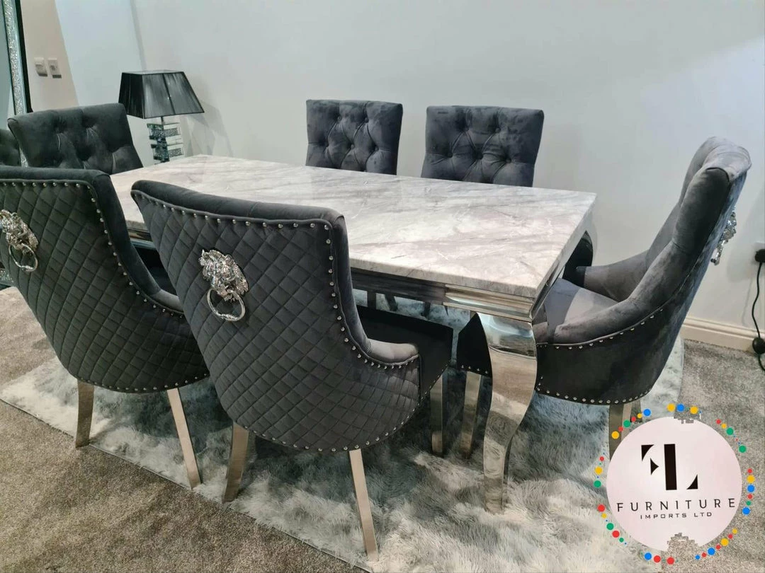 Furnish Imperial Marble/Glass Dining Table Only - Many Sizes & Colours