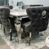 Furniture Imports LTD ALL DINING TABLE SET Valentino Imperial Grey Solid Marble Dining Table Set + Valentino Chairs