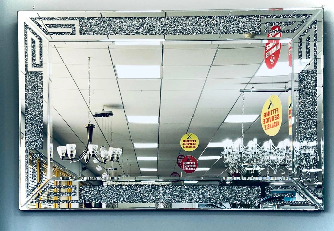 Vibrant 85 MIRRORED FURNITURE Gatsby Patterned Style Mirror 80 X 120cm