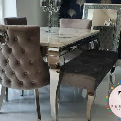 Furniture Imports LTD Imperial White Marble Effect 140cm Dining Table Only