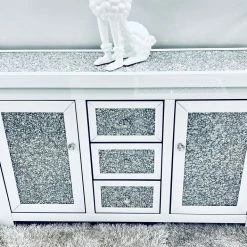 ASR INTERIOR SIDEBOARDS Crushed Diamond Large Sideboard White