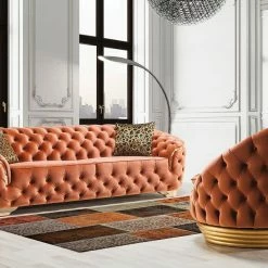 TURKISH DUBAI SOFA COLLECTION Bvlgari Sofa 3+2 Range Plush Velvet - Choose Combination